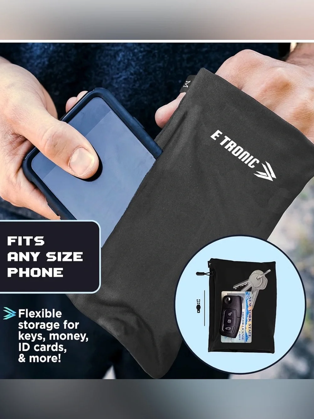 🏃🏾‍♀️NEW Blue/Black Medium Athletic Armband for Smartphones🏃🏾‍♀️